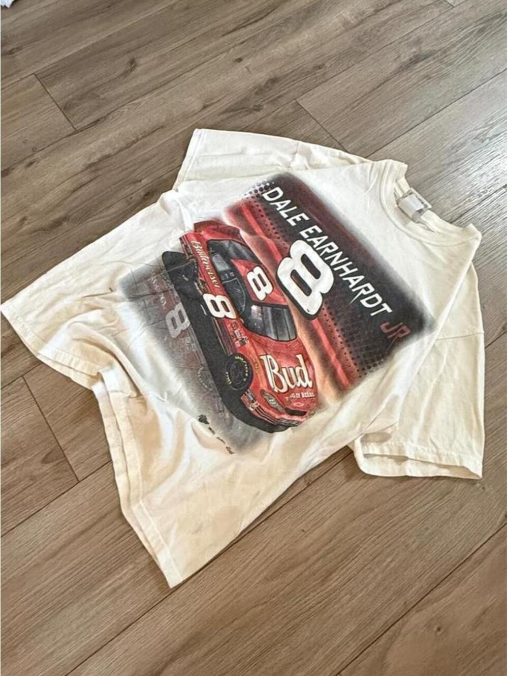Vintage Dale Earnhardt Jr. White Racing Shirt